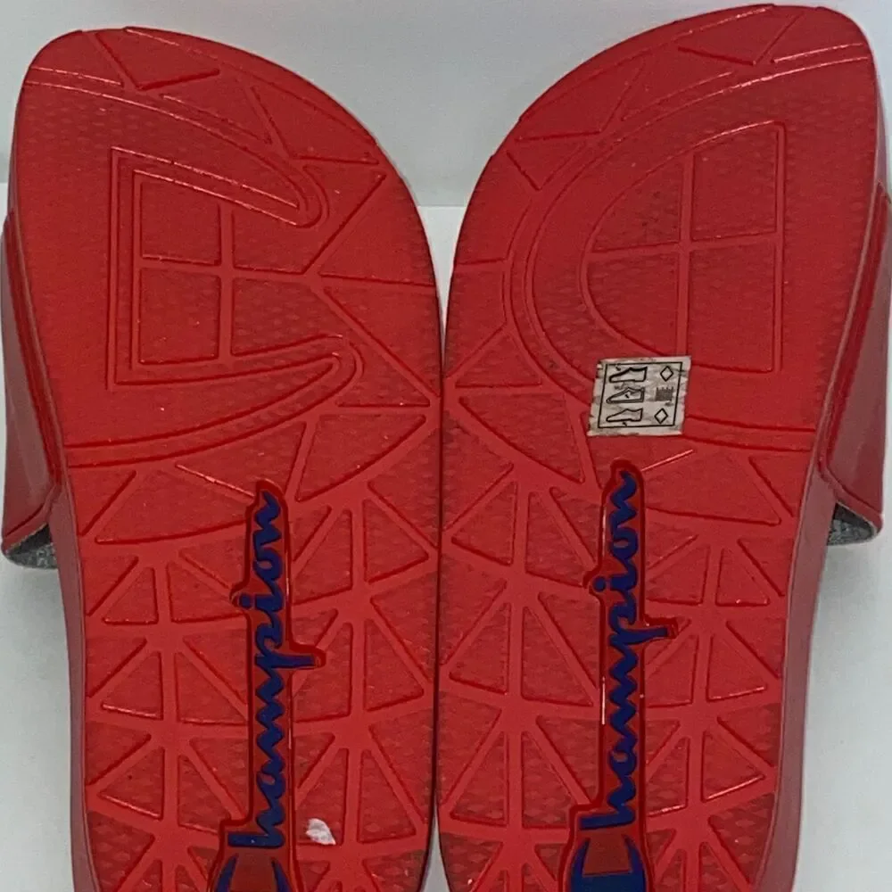 Champion Men's Red Blue IPO Logo One Strap Slide Sandals Size 13‎